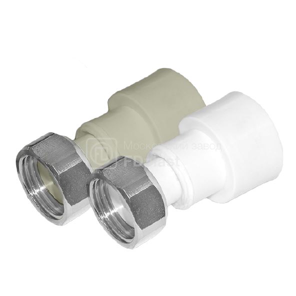 картинка Муфта с накидной гайкой FDplast PN25 20х1/2'' белая от завода FDPLAST 