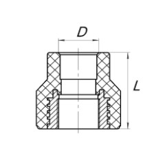 картинка Муфта комбинированная с внутренней резьбой FDplast PN25 20х1/2'' белая от завода FDPLAST 